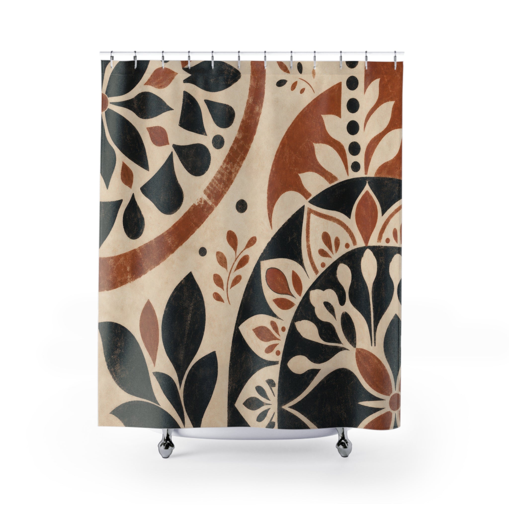Black Rust Shower Curtain