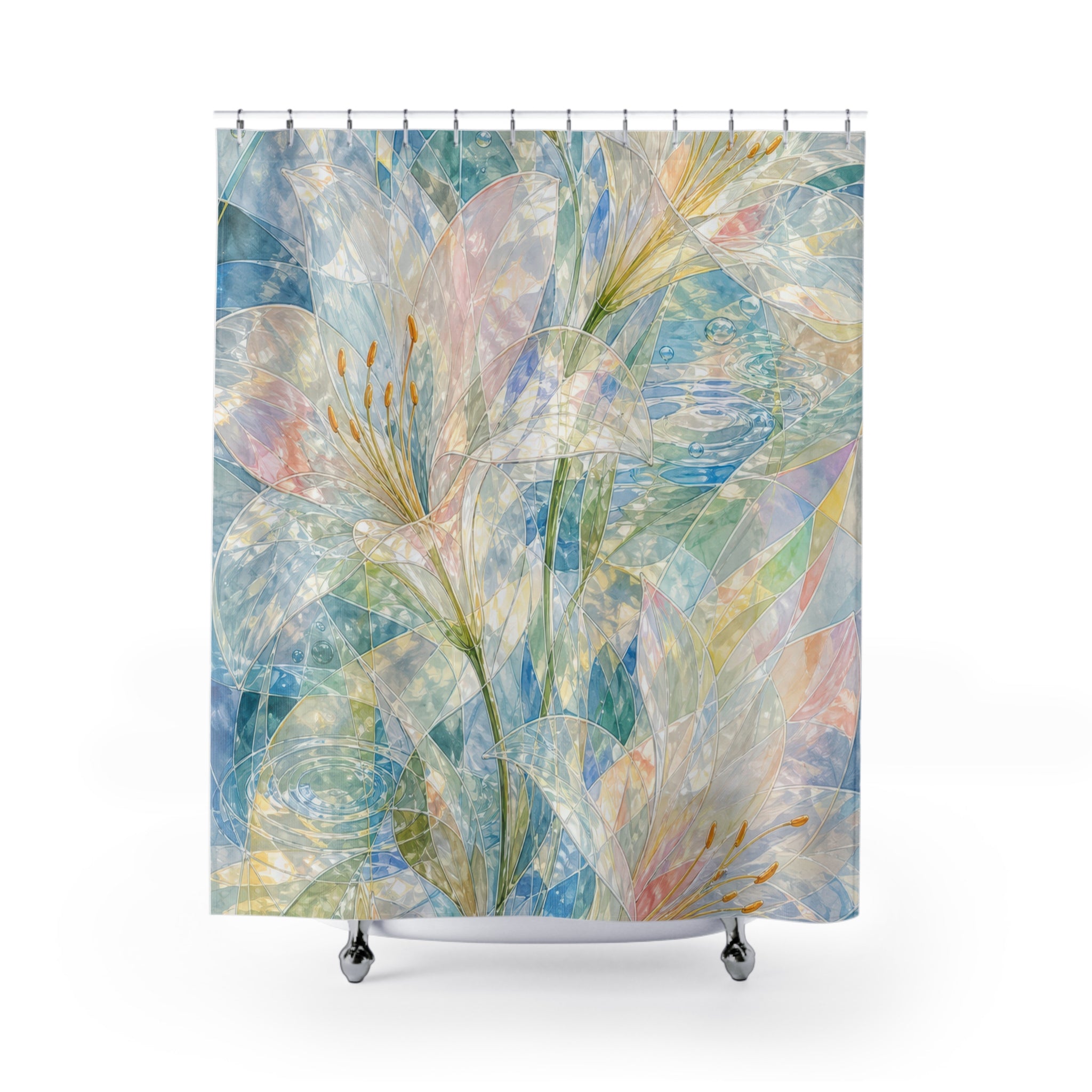 Glass Lily Refractions Shower Curtain