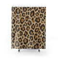Leopard Shower Curtain, Animal Print Spot Pattern, Tan Brown Safari Bathroom Decor, Bold Glam Wall Decor Guest Bath Wall Gift For Home
