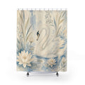 Watercolor Lake Swan Shower Curtain