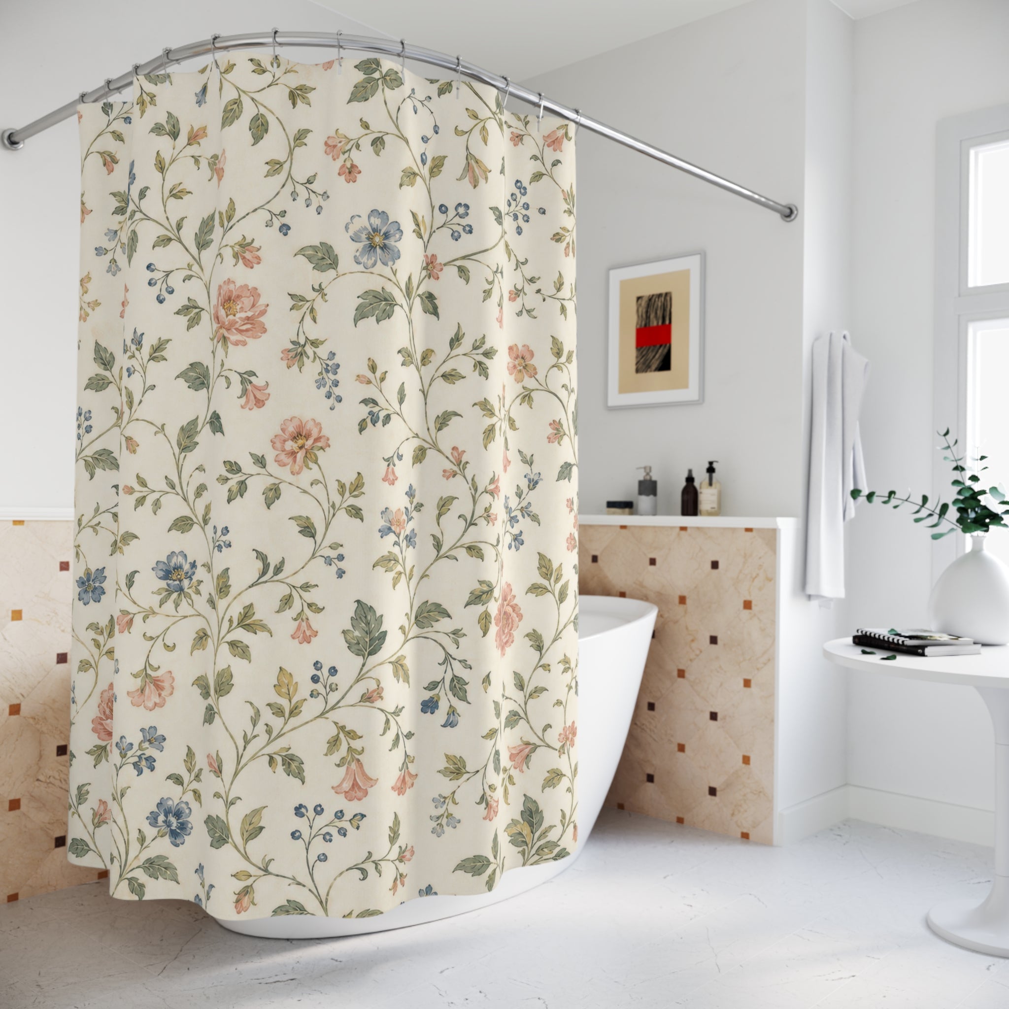 Small Floral Shower Curtain