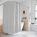 Black Pinstripe Shower Curtain