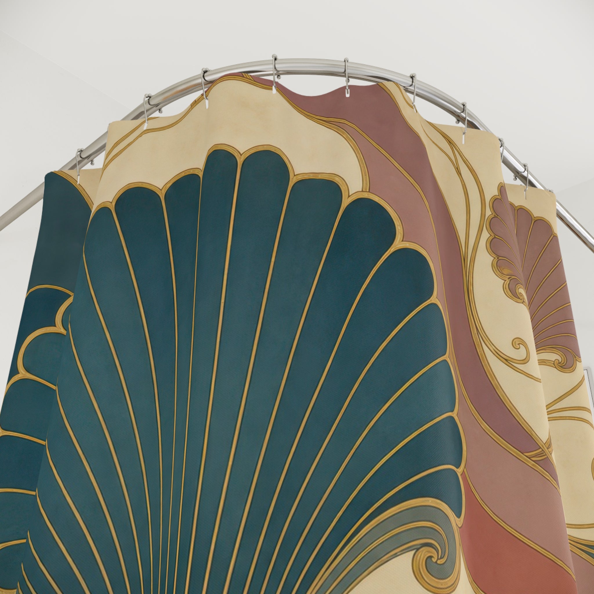 Art Nouveau Scallop Fan Shower Curtain