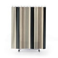 Beige Ticking Stripe Mix Shower Curtain