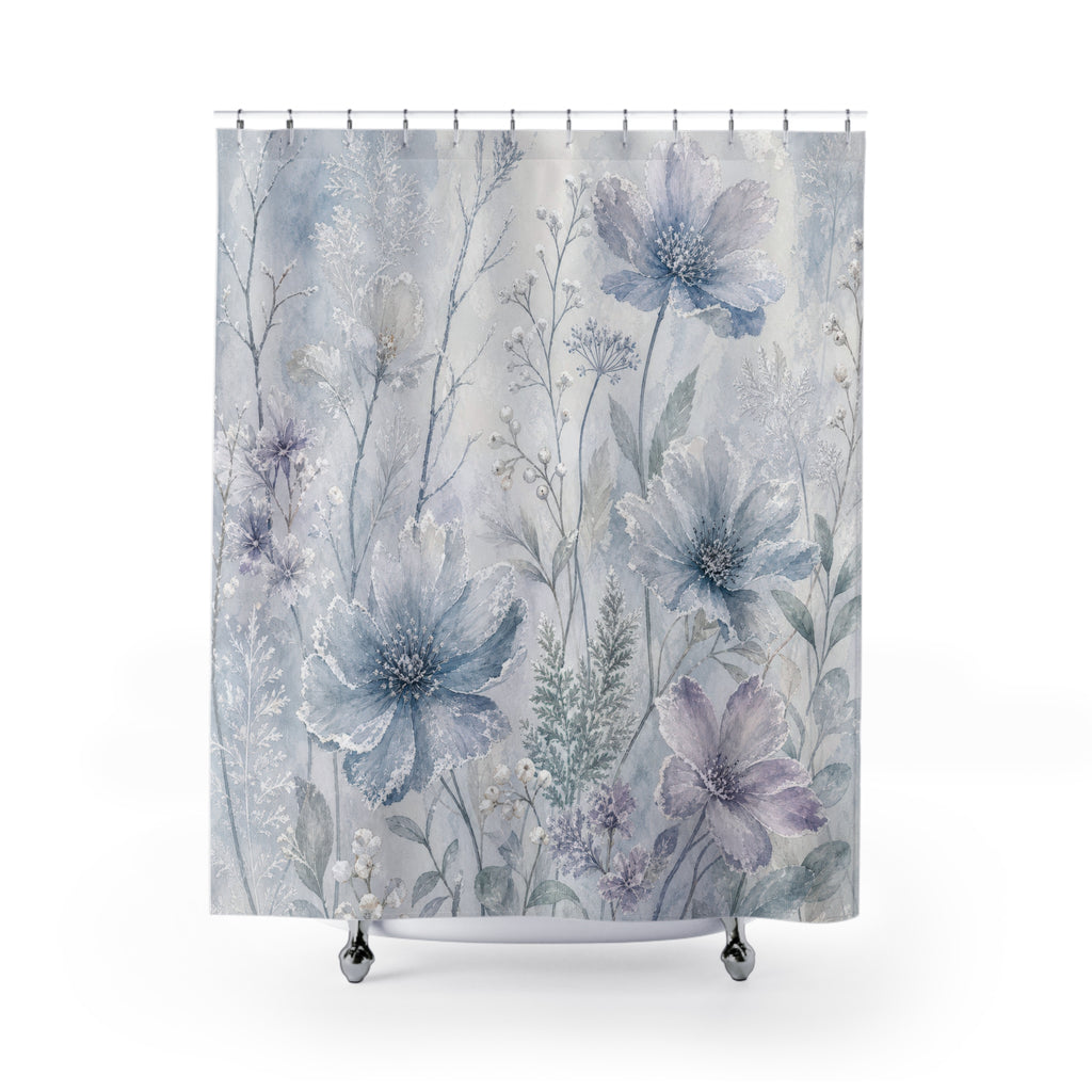 Blue Lavender Botanical Shower Curtain