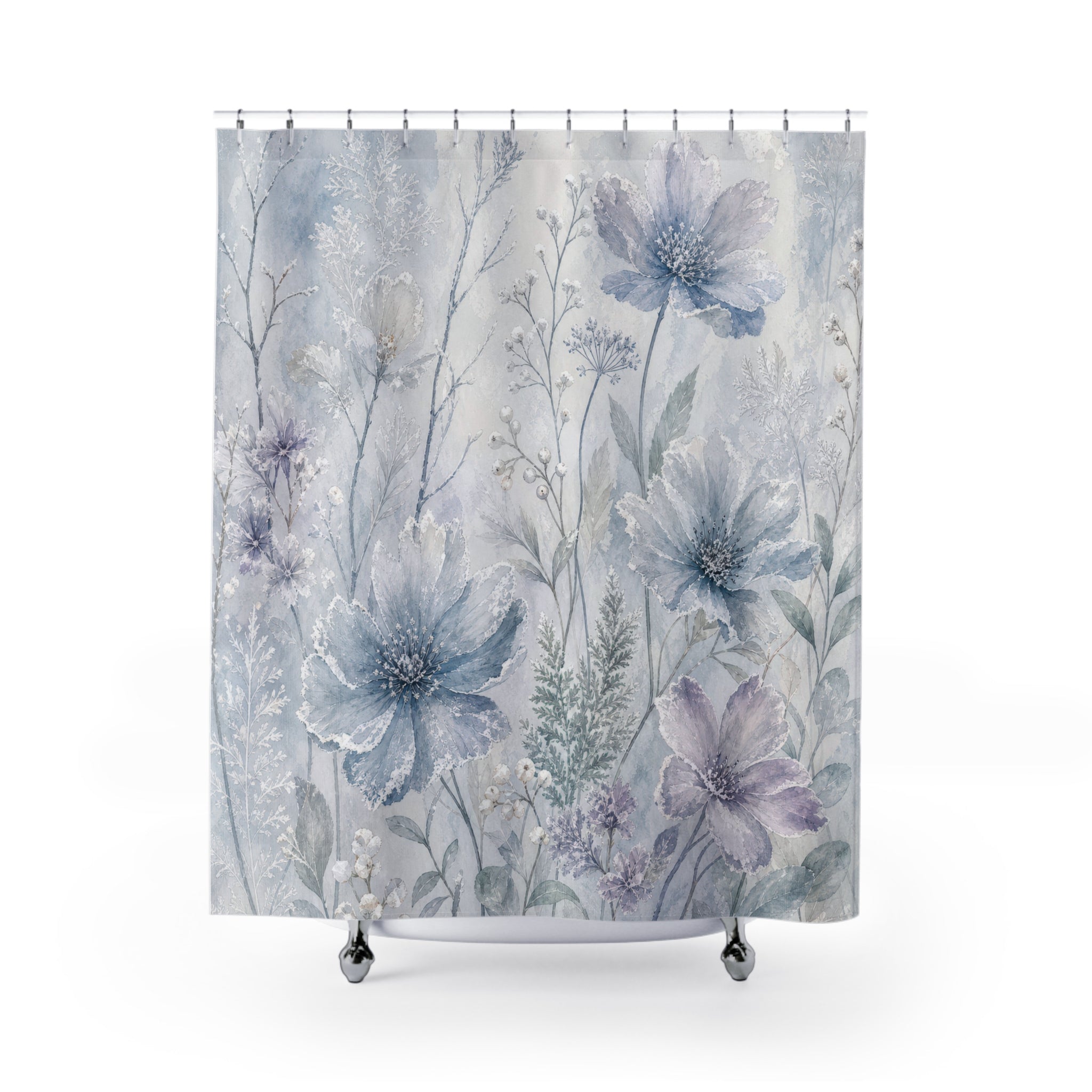 Blue Lavender Botanical Shower Curtain