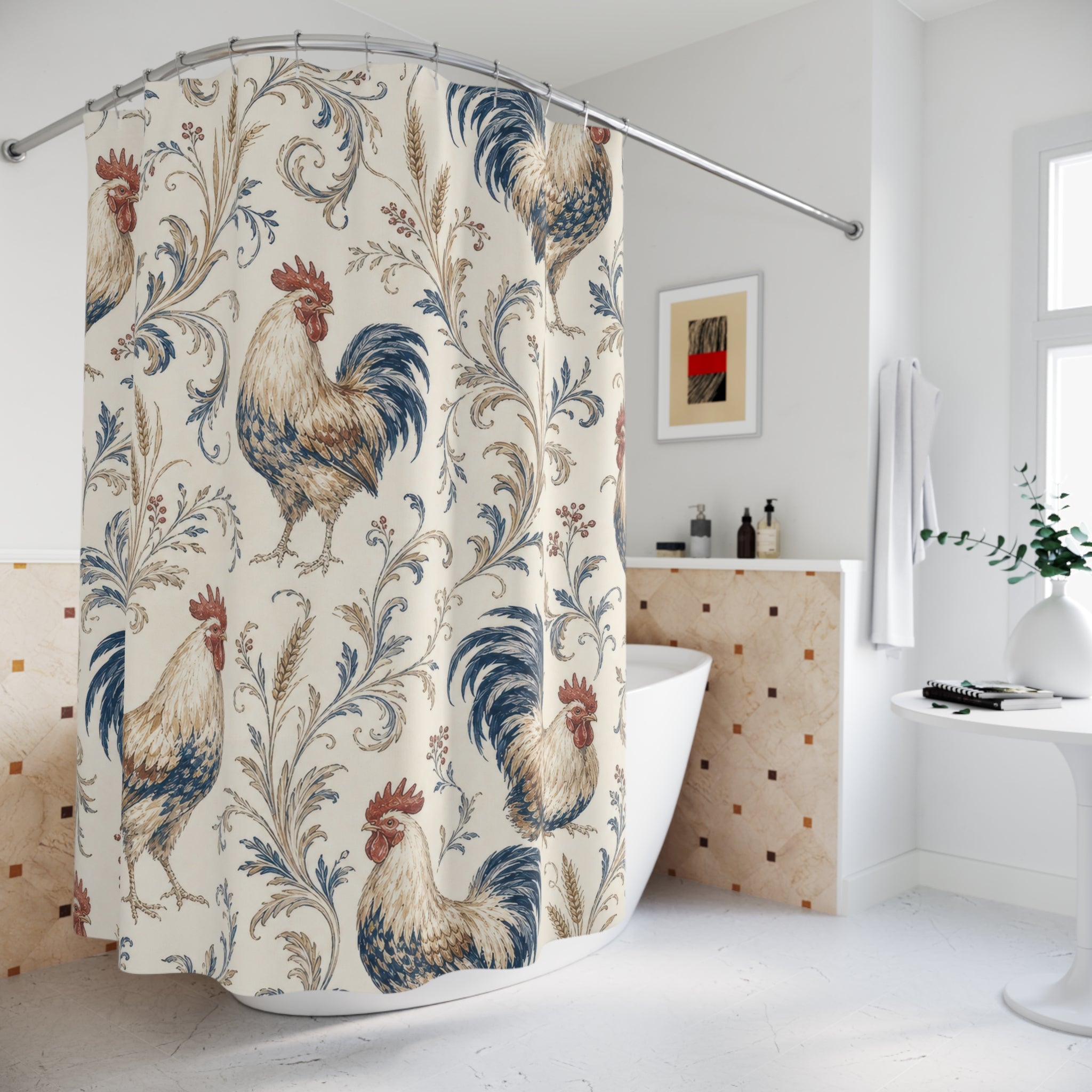 French Country Farmhouse Shower Curtain