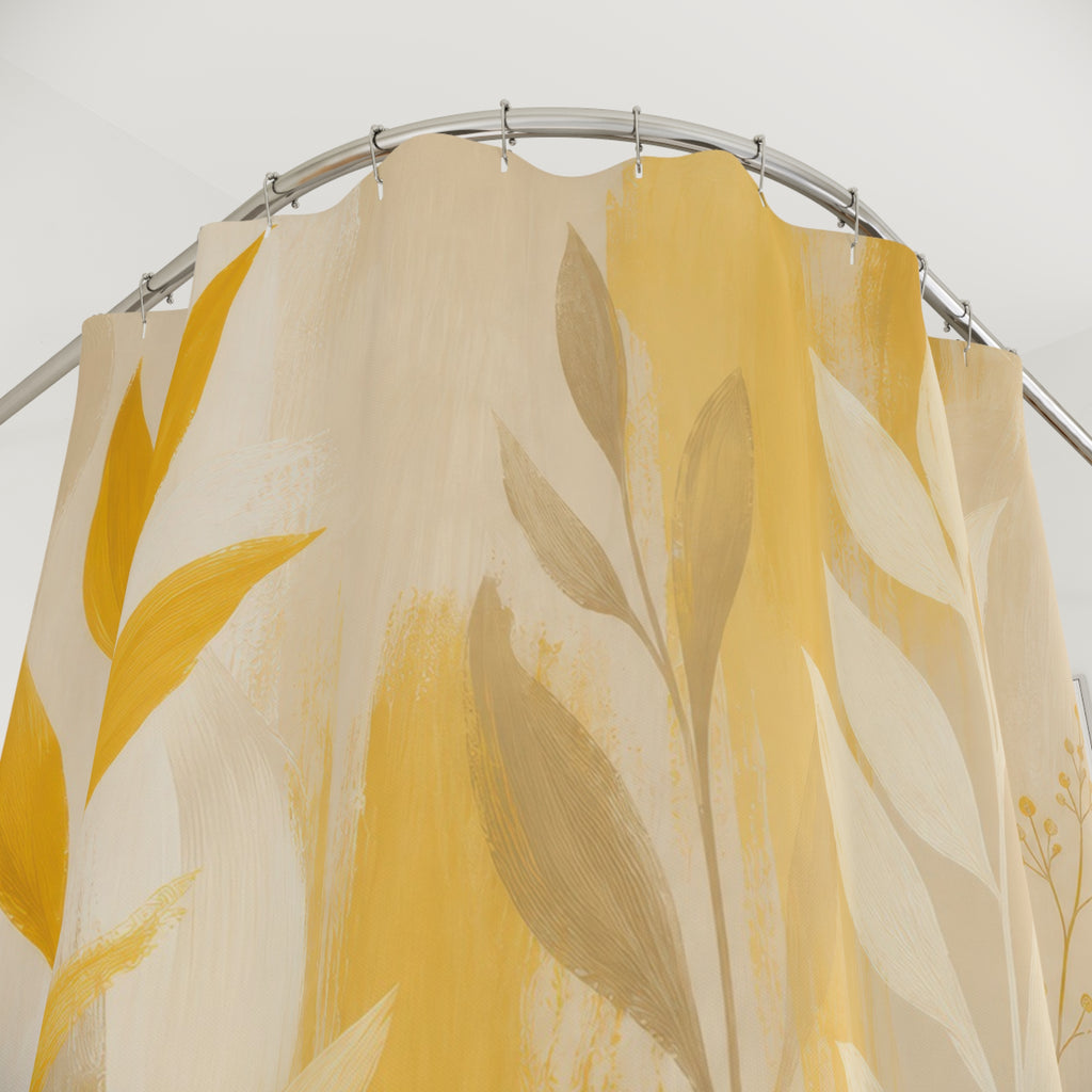 Painterly Yellow Shower Curtain