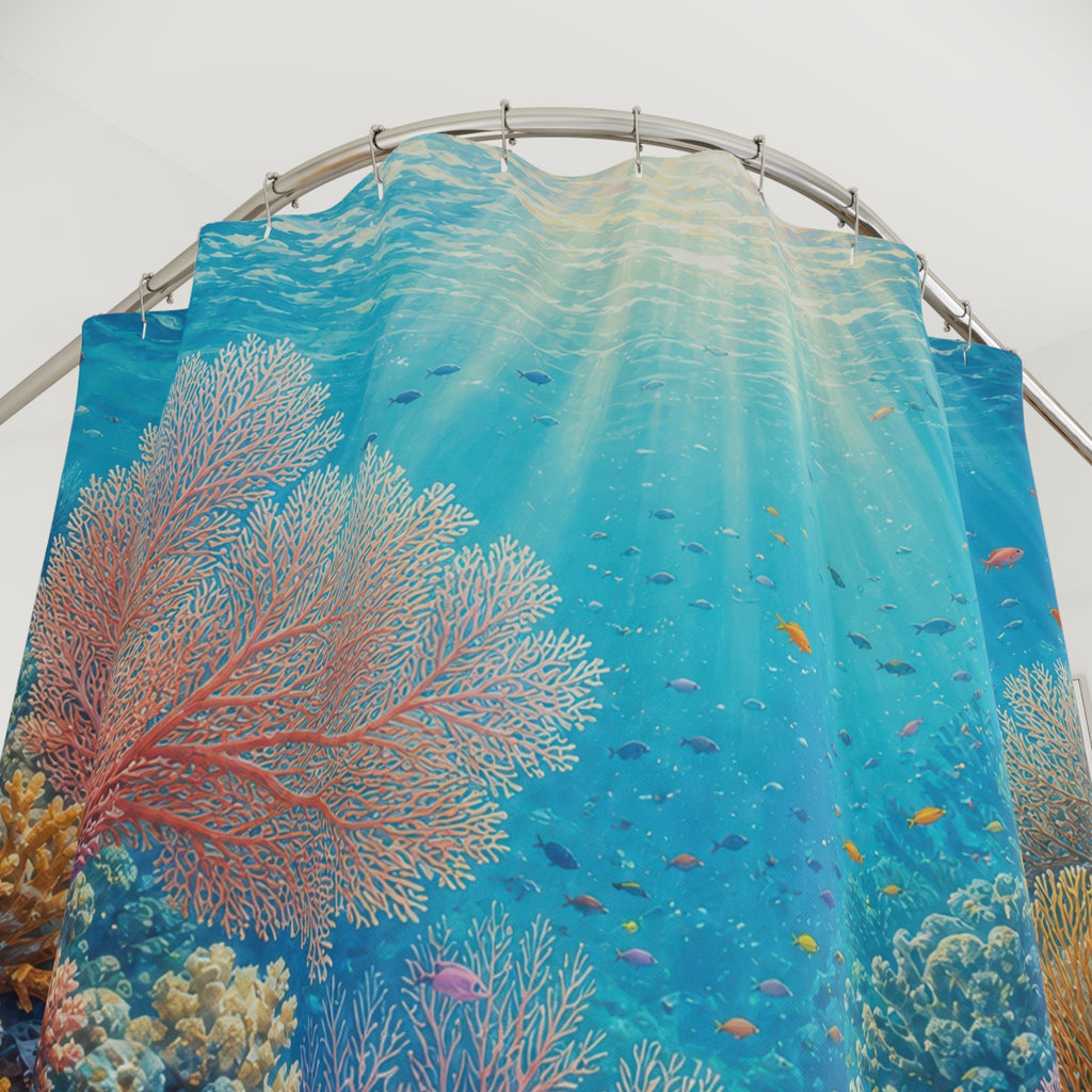 Coral Reef Sunlit Garden Shower Curtain
