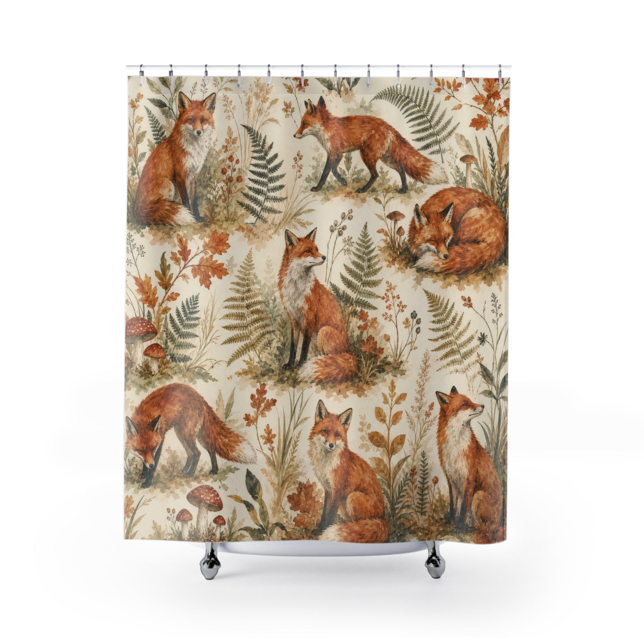 Painterly Fox Shower Curtain