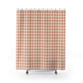 Coral Pink Checkered Gingham Shower Curtain