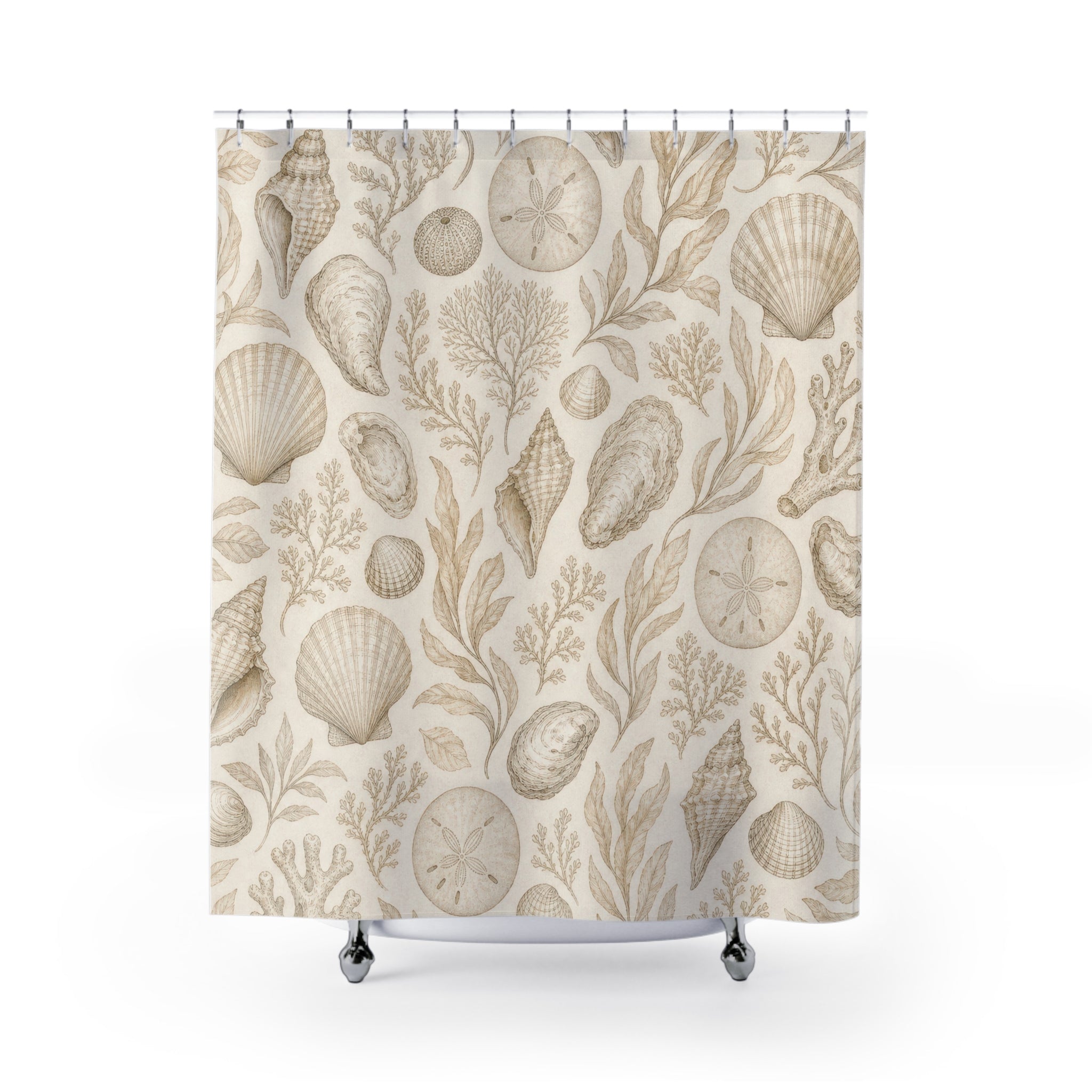 Seashell Coral Shower Curtain