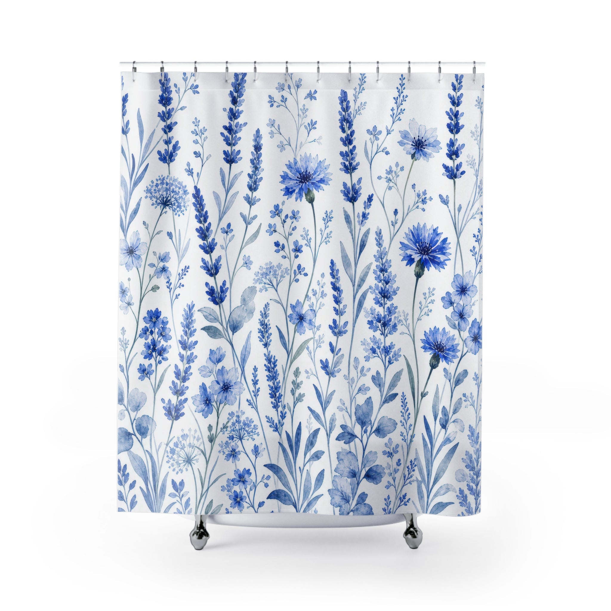 Blue Wildflower Meadow Shower Curtain