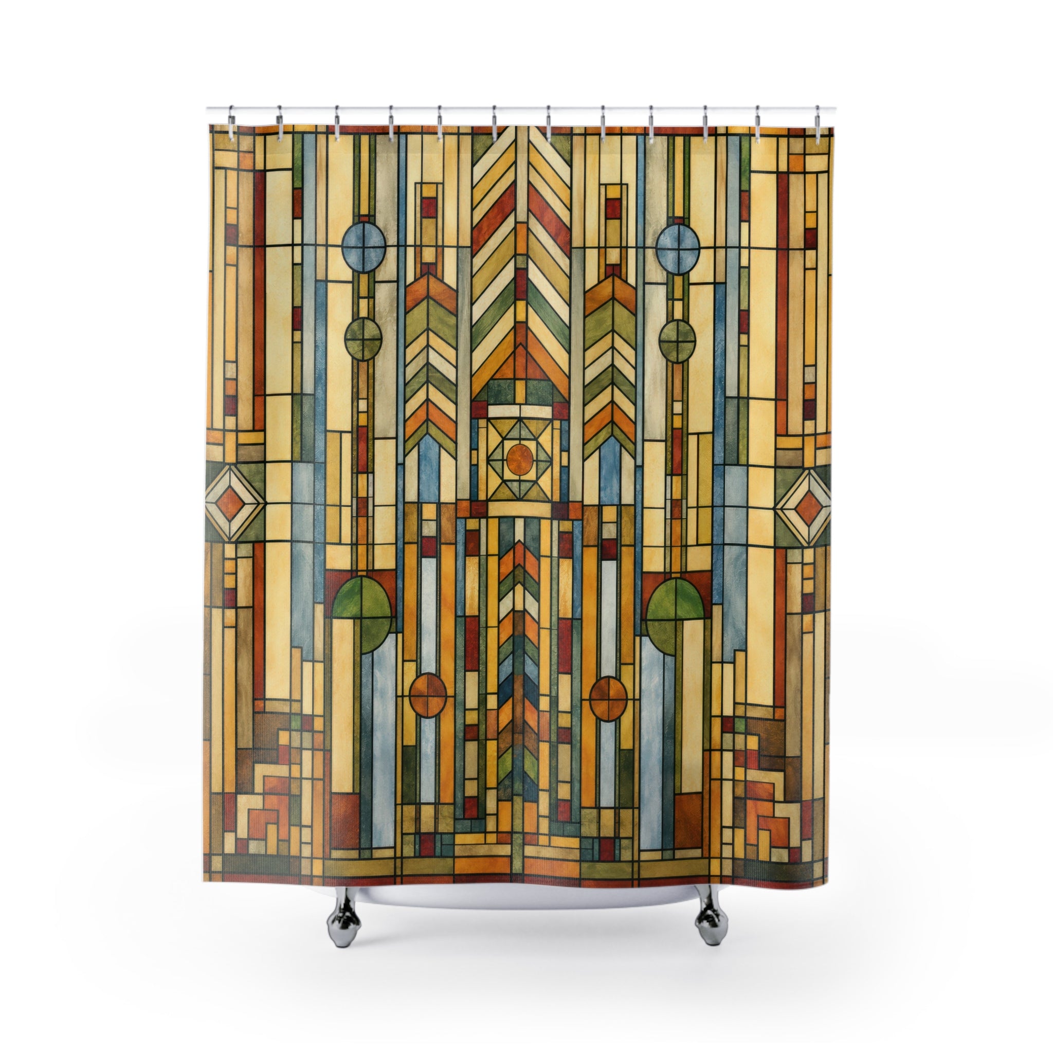 Frank Lloyd Wright Stained Glass Shower Curtain