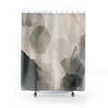 Black Beige Watercolor Stone Shower Curtain