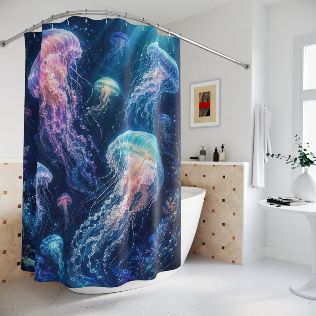 Jellyfish Shower Curtain: Blue Ocean