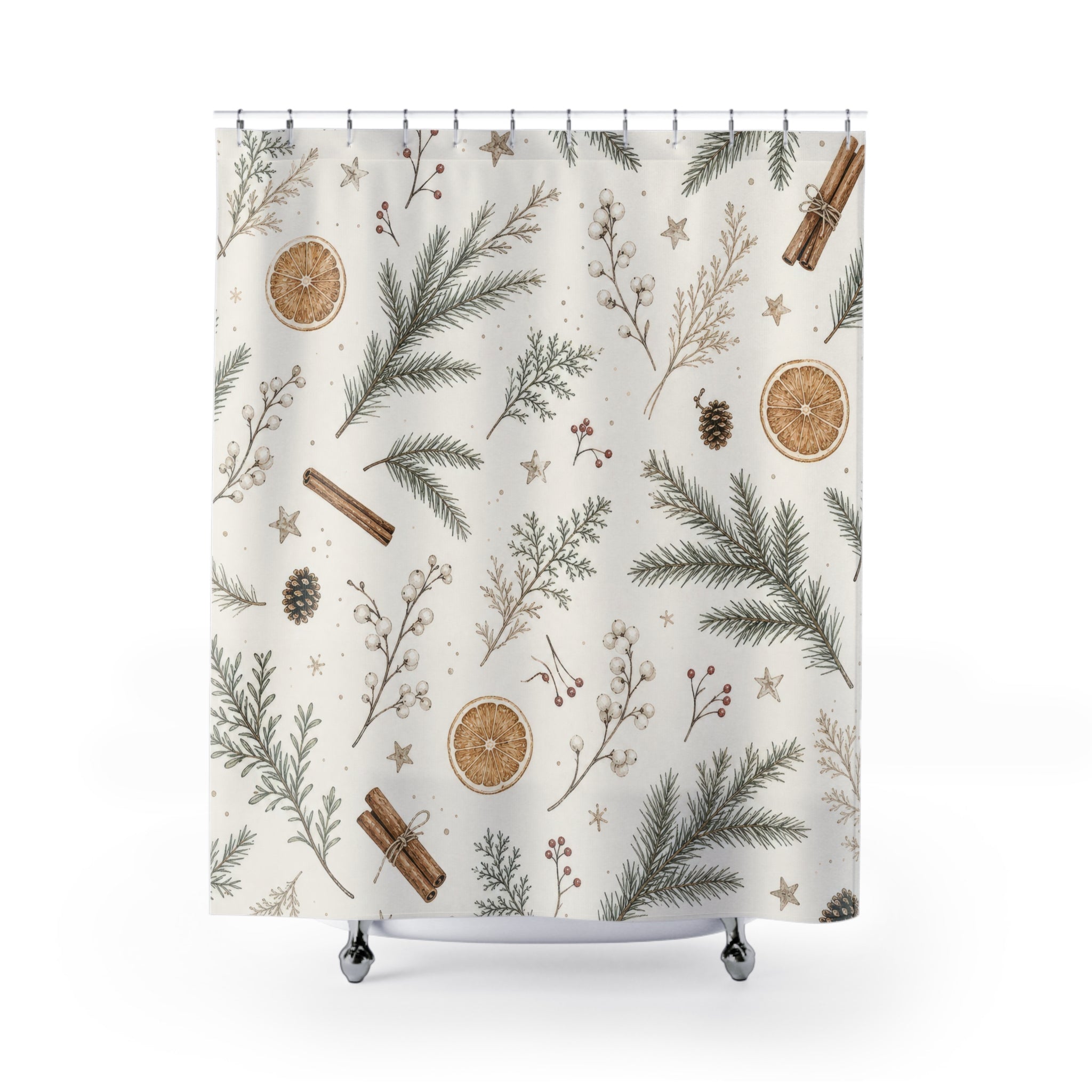 Pine Orange Cinnamon Shower Curtain