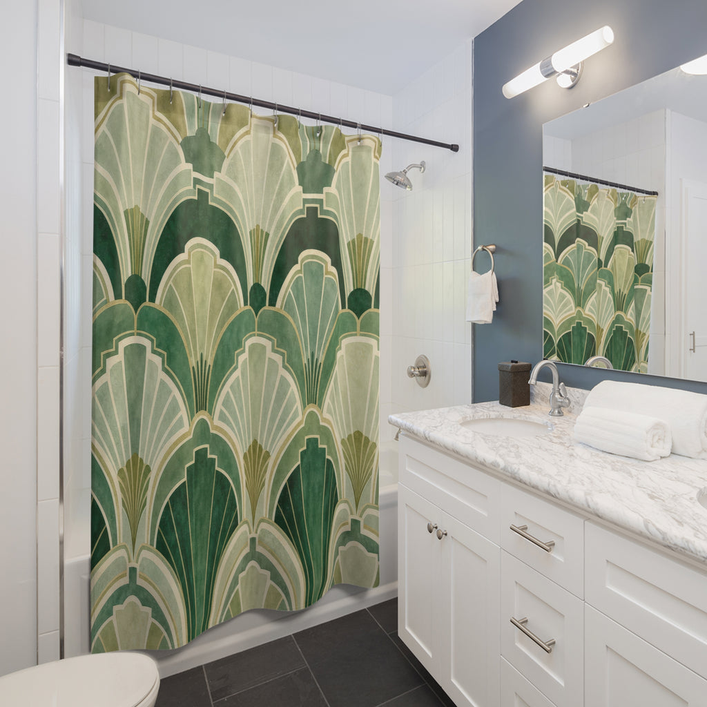 Art Deco Fan Shower Curtain