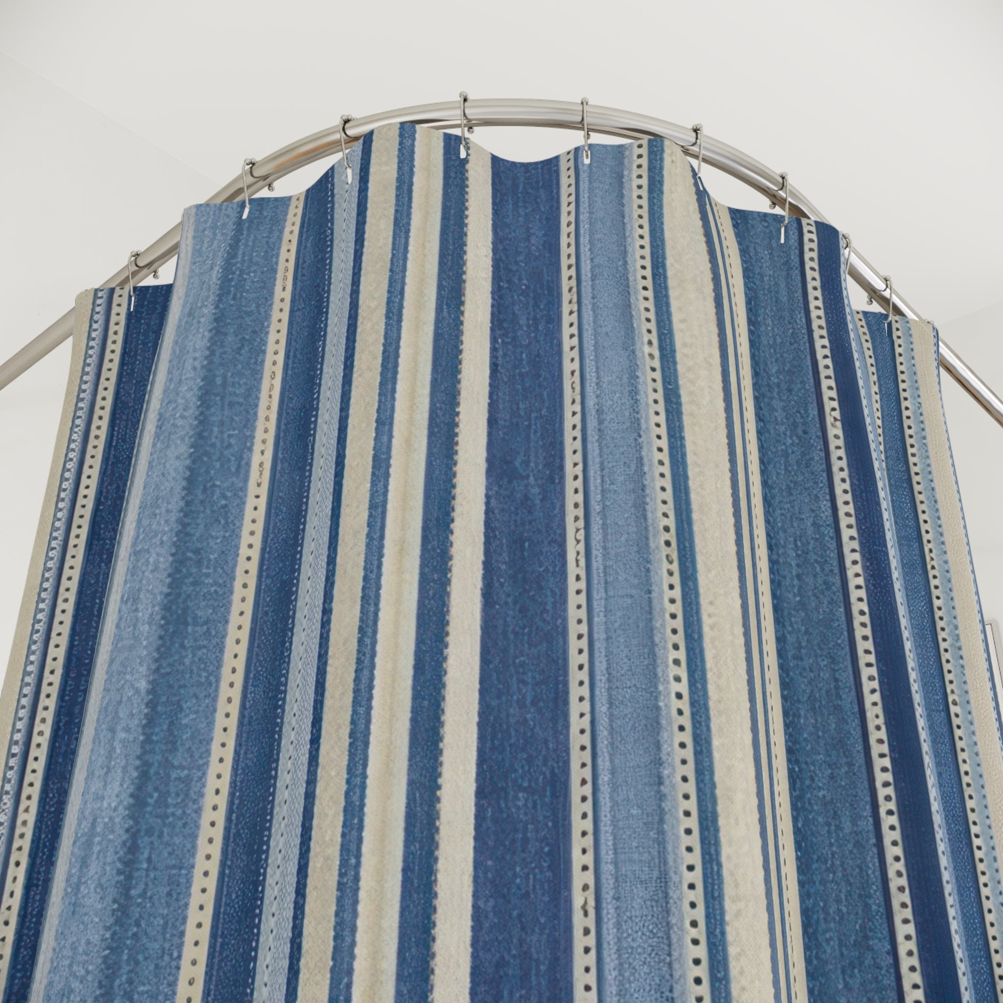 Indigo Heritage Ticking Stripe Shower Curtain