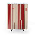 Red White Bauhaus Stripe Shower Curtain