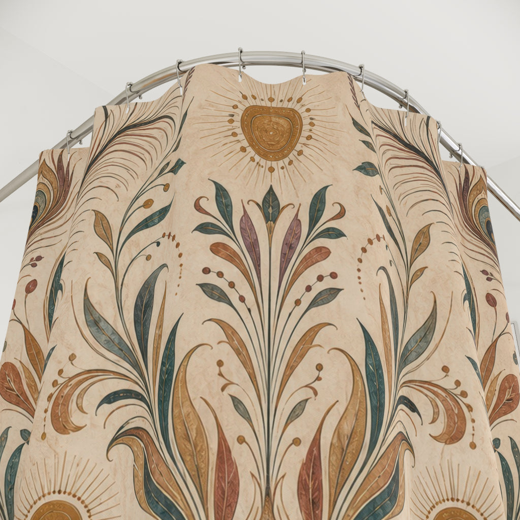 Boho Pampas Botanical Shower Curtain