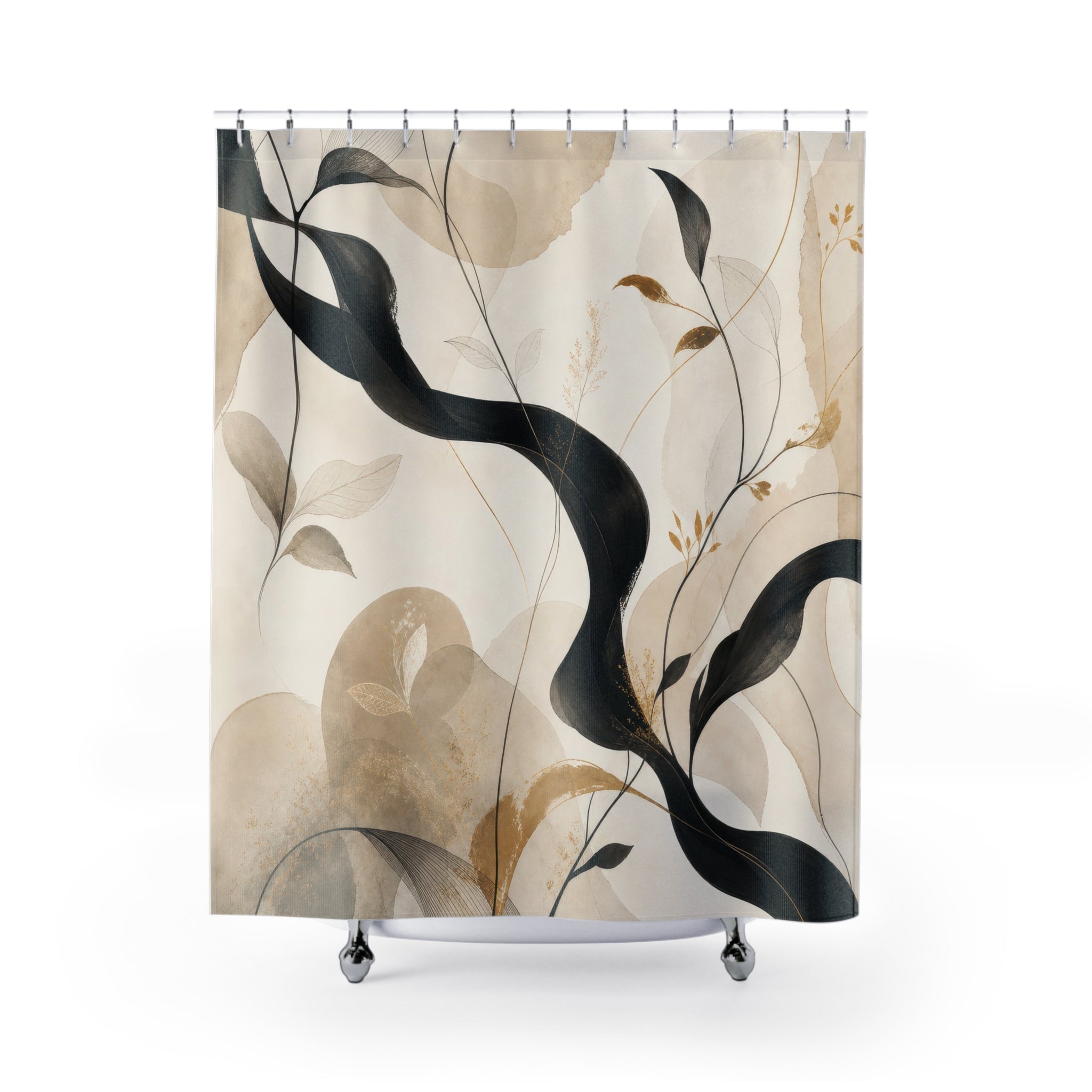Black and Gold Shower Curtain