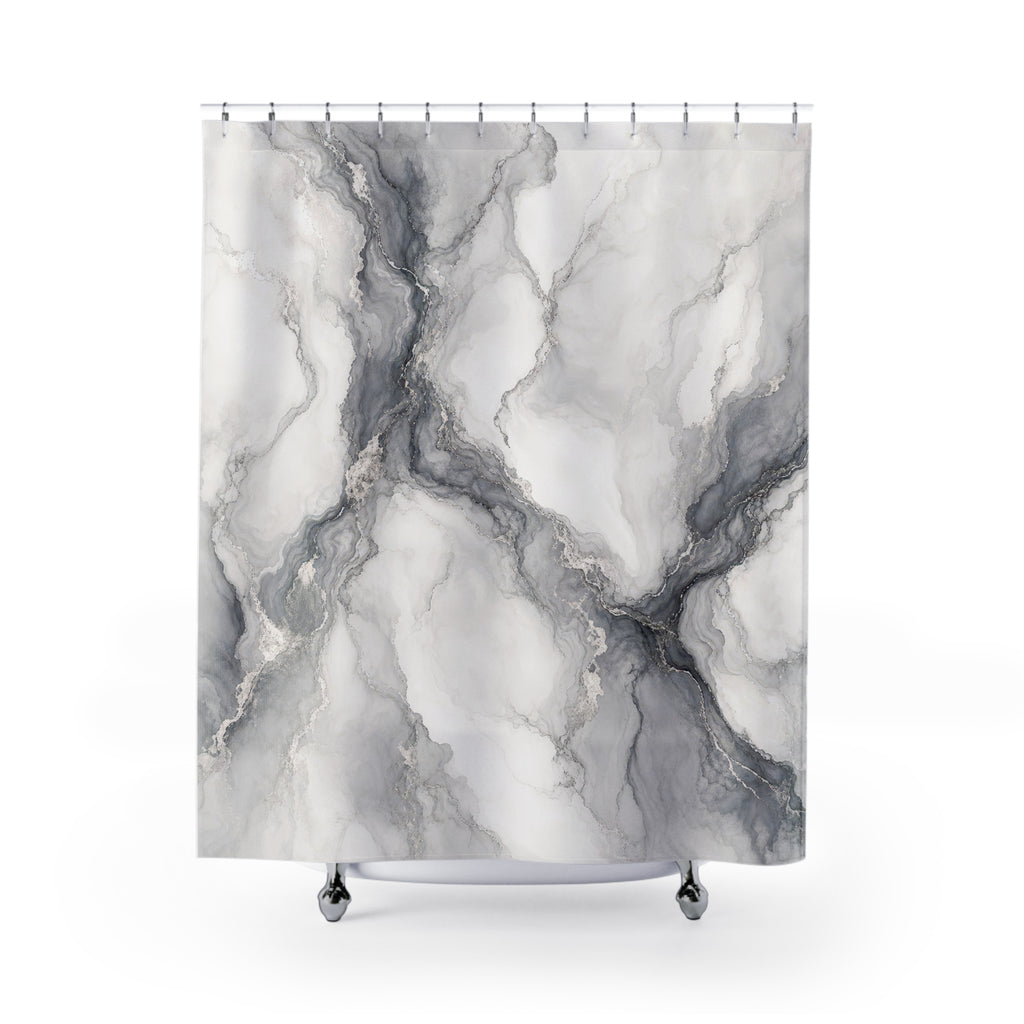 Grey Marble Shower Curtain