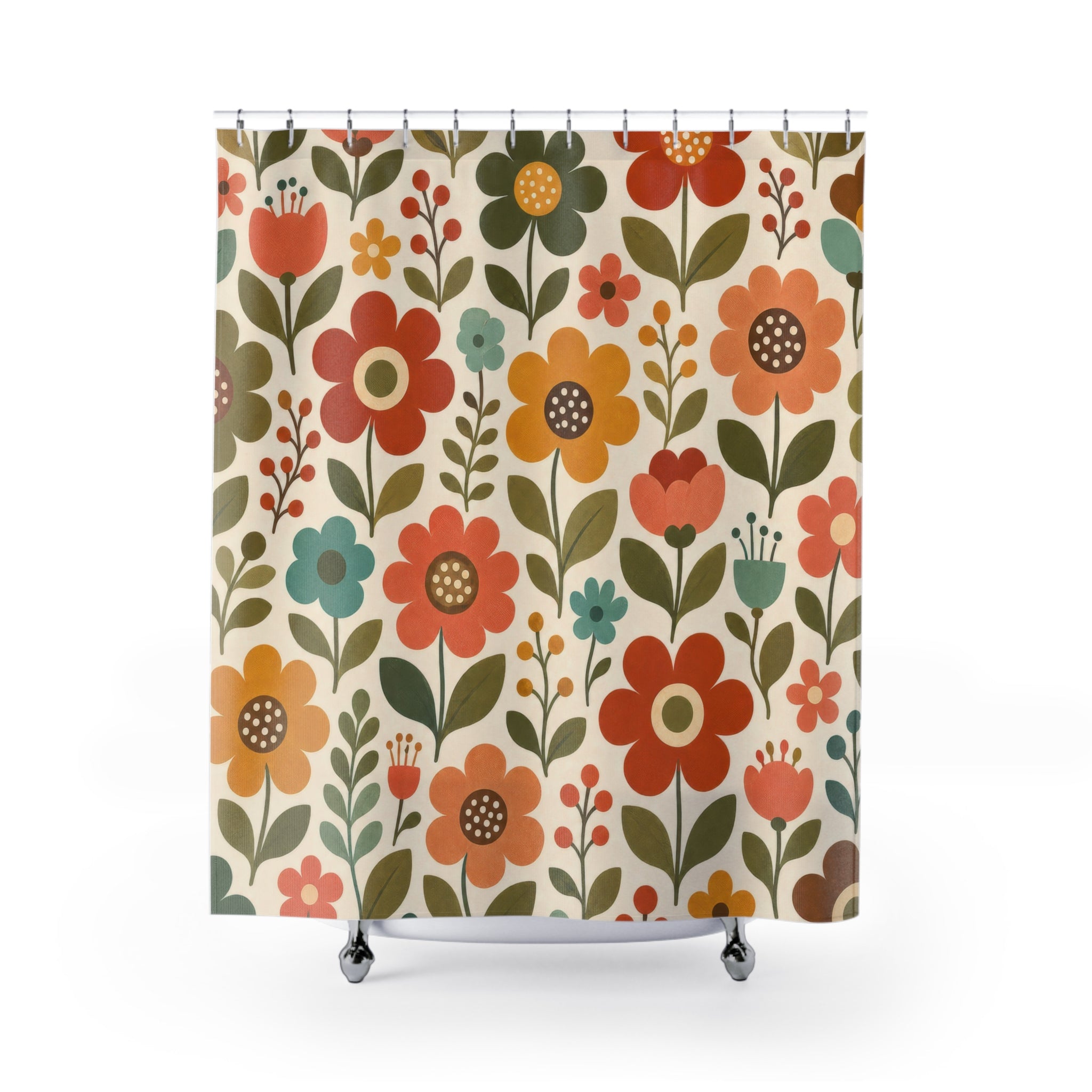 Retro Boho Shower Curtain