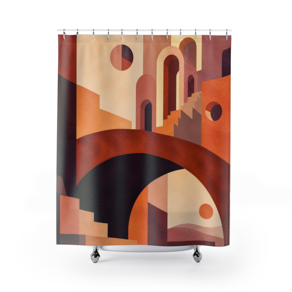 Terracotta Arches Designer Shower Curtain