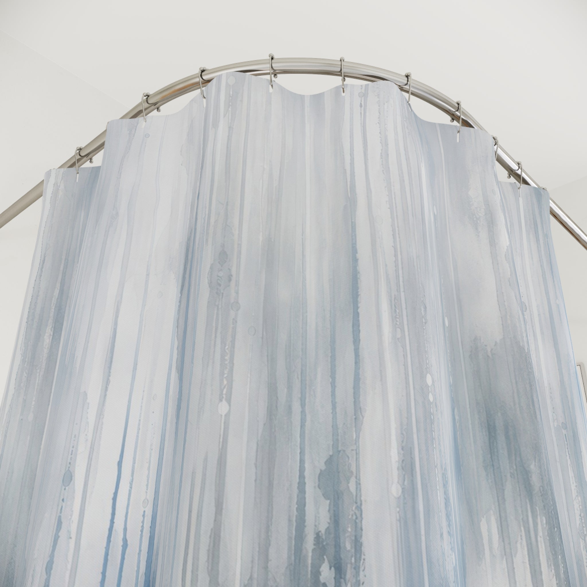 Blue Gray Rain Shower Curtain
