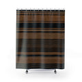 Black Tan Horizontal Stripe Shower Curtain