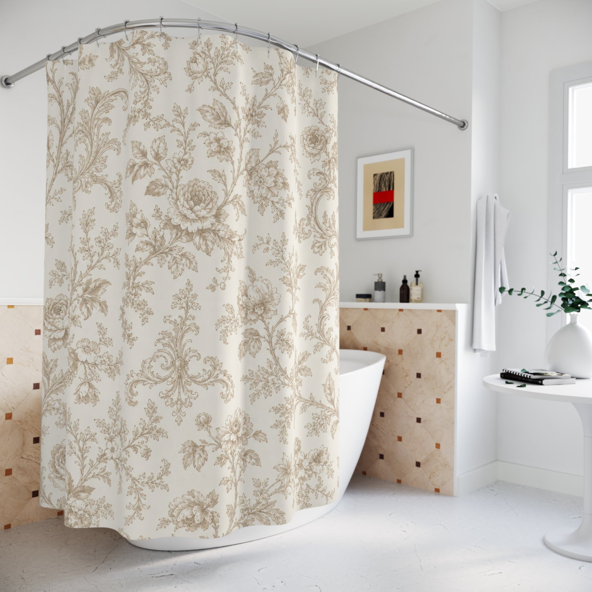 Toile Floral Vine Shower Curtain