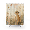 Sweet Lion Cub Animal Scene Shower Curtain