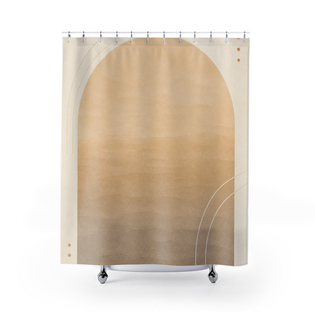 Cream Ombre Beige Shower Curtain