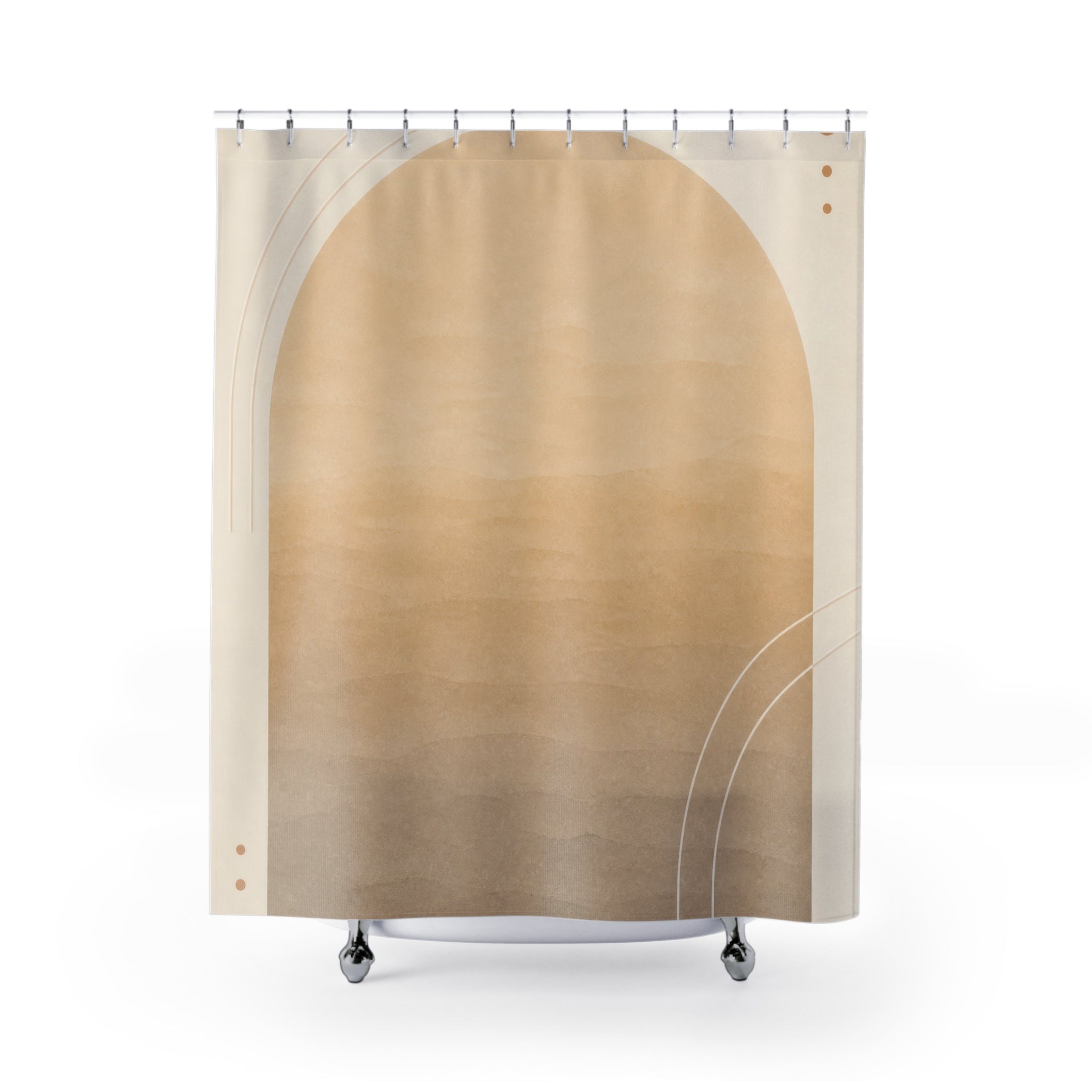 Cream Ombre Beige Shower Curtain