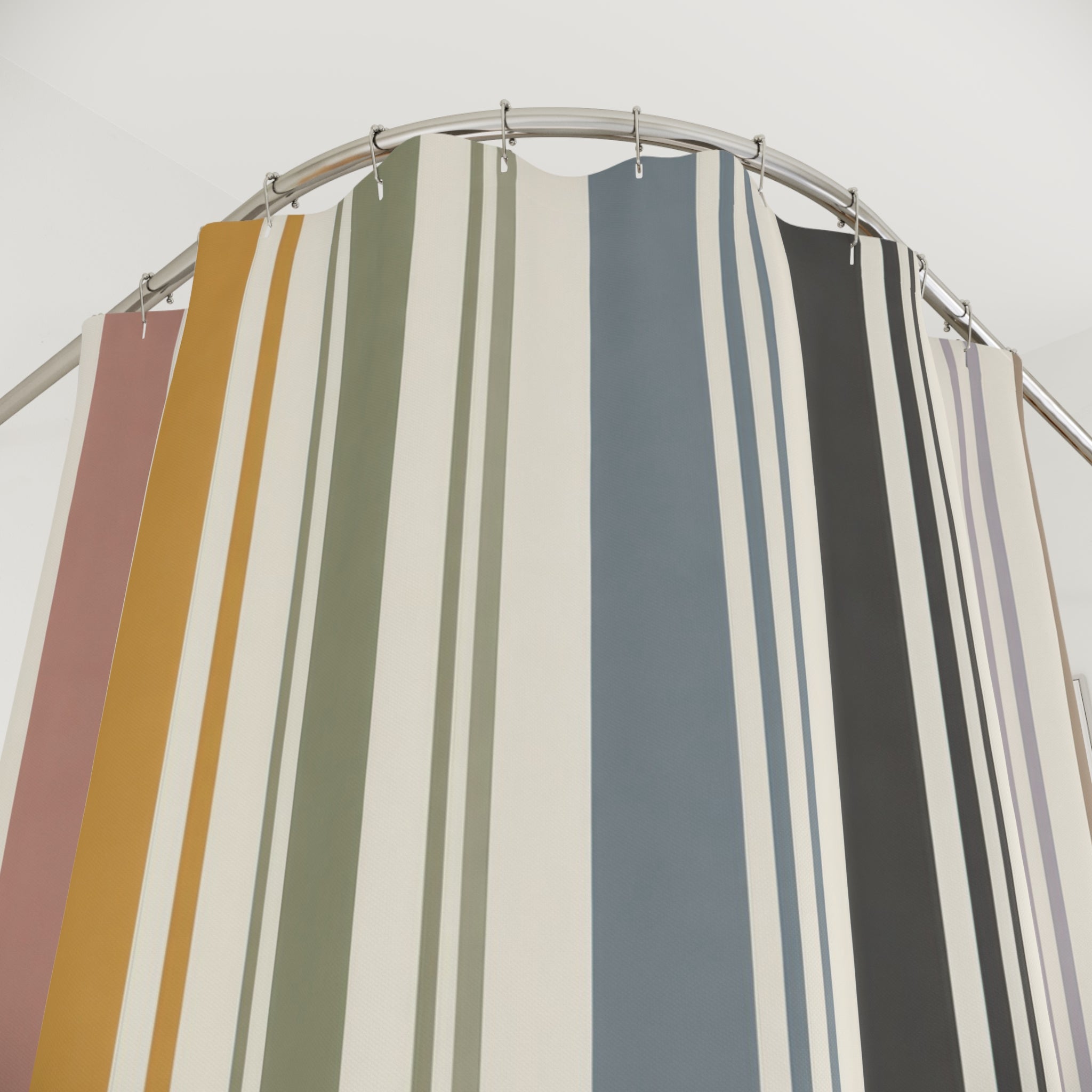 Thin Multicolor Vertical Stripe Shower Curtain