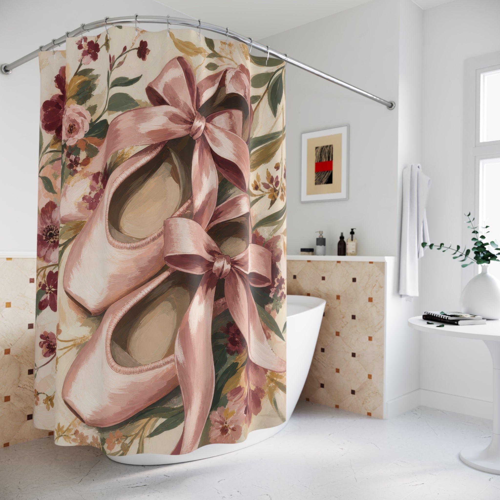 Ballet Slipper Bows Shower Curtain