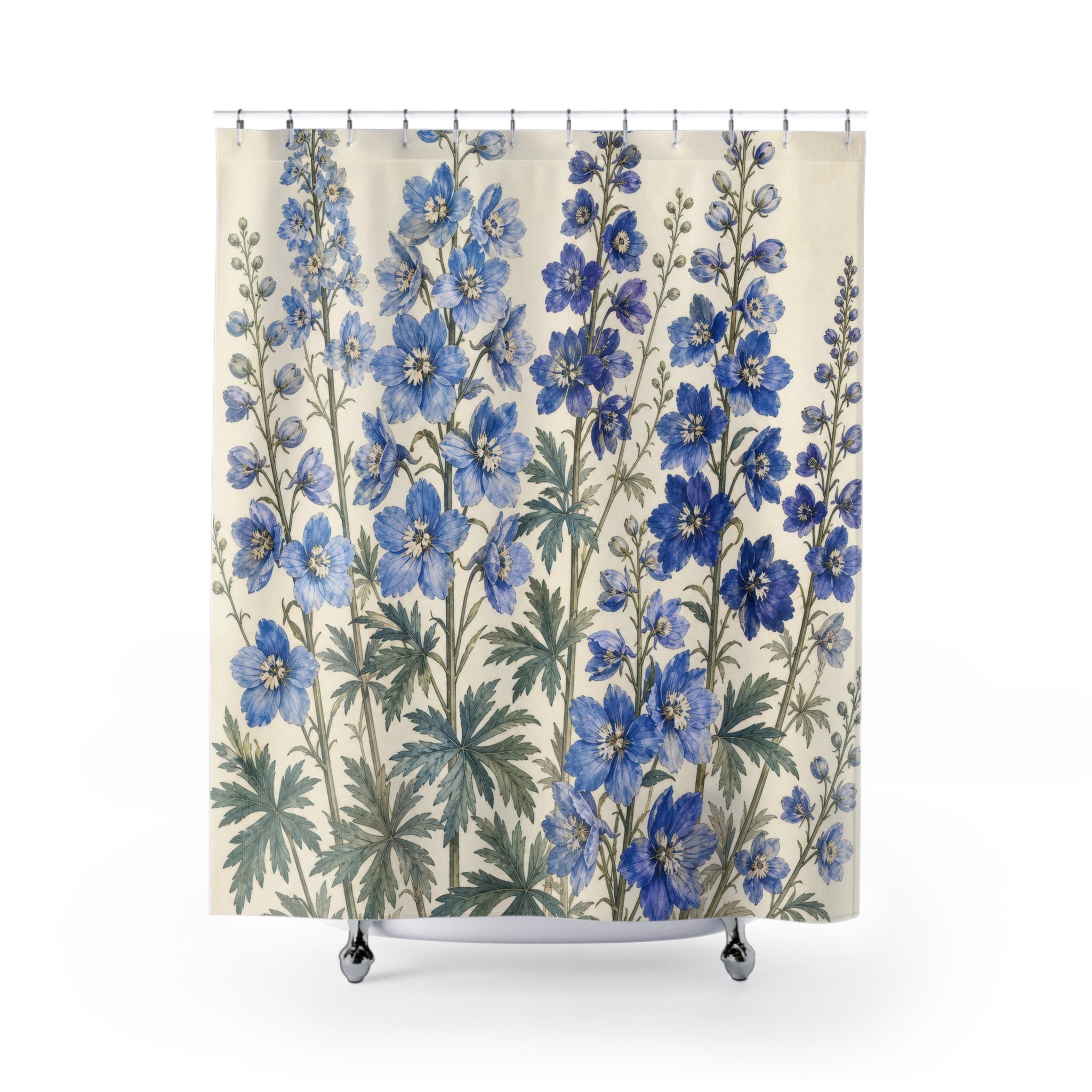 Tall Botanical Wildflower Floral Spike Shower Curtain