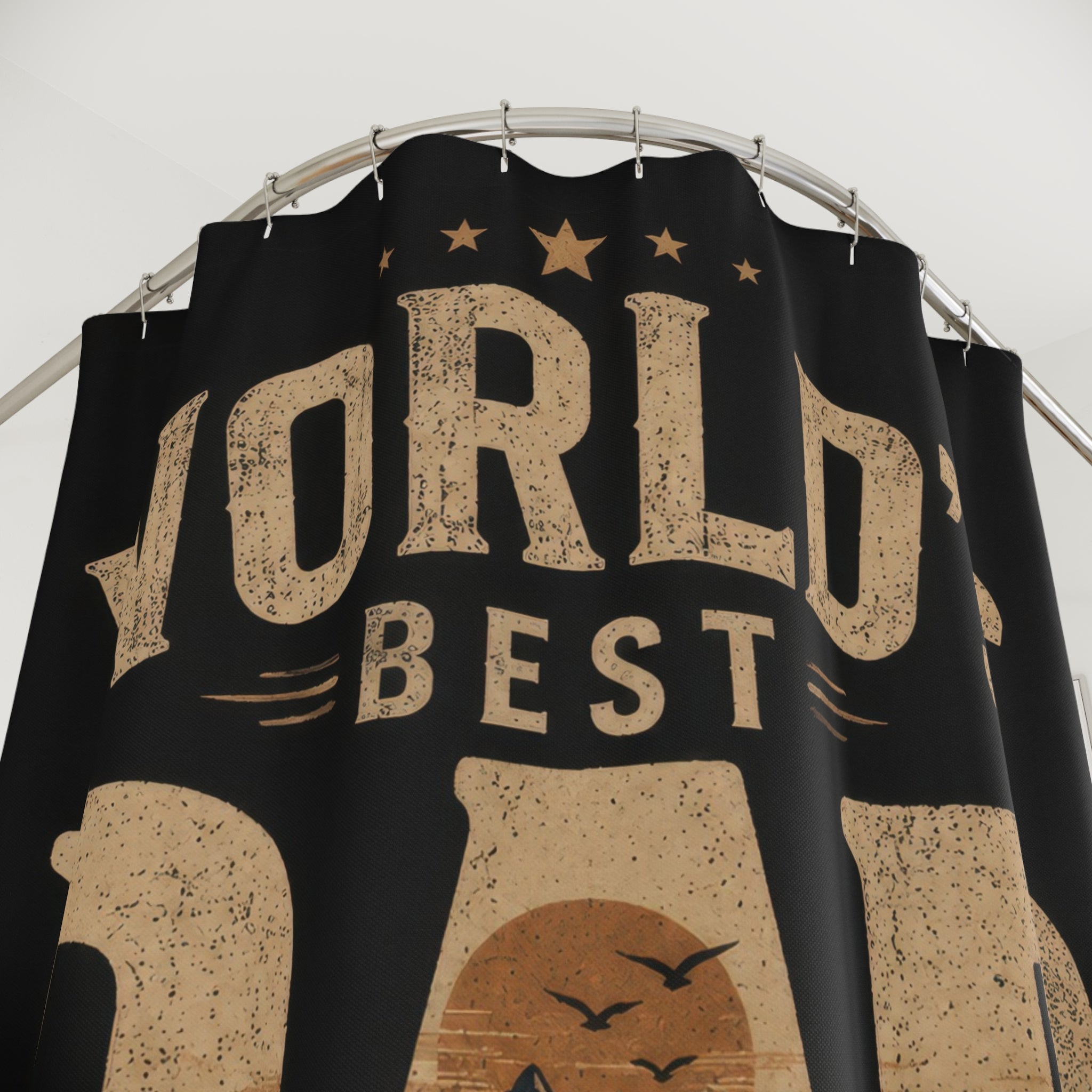 Worlds Best Dad Rustic Mountain Shower Curtain