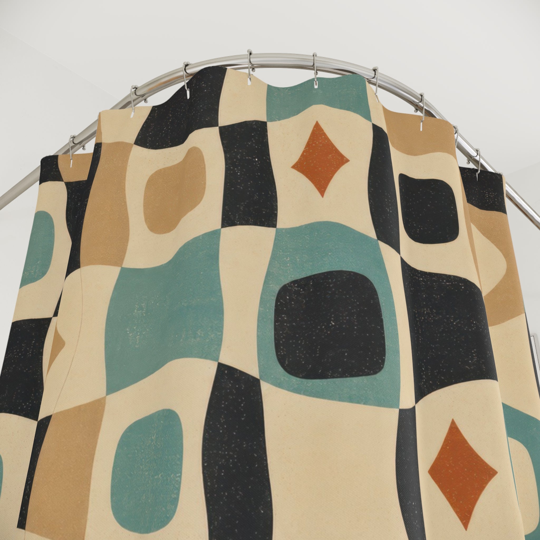 Wavy Geometric Shower Curtain