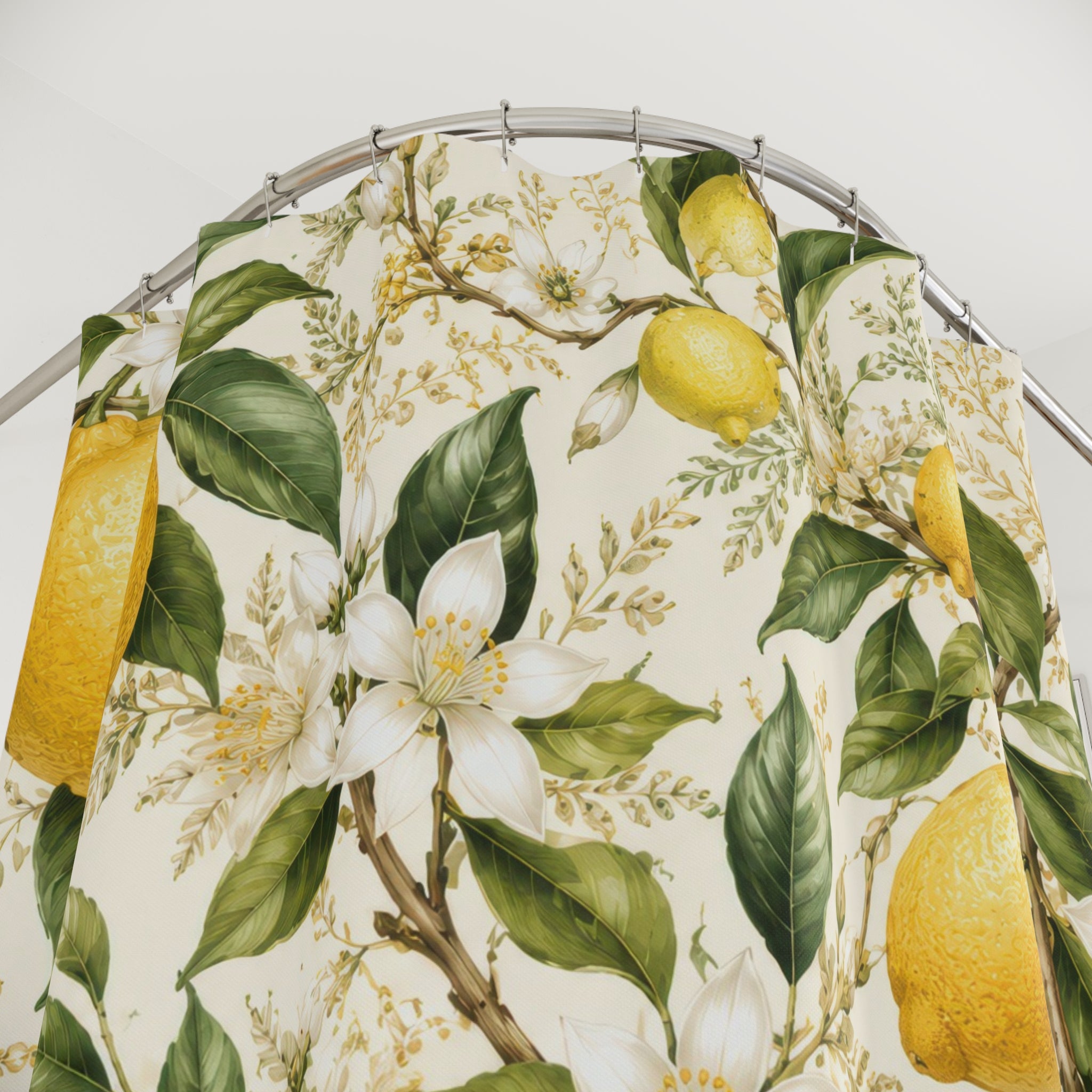 Lemon Shower Curtain: Citrus Botanical