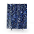 Dark Blue Floral Shower Curtain
