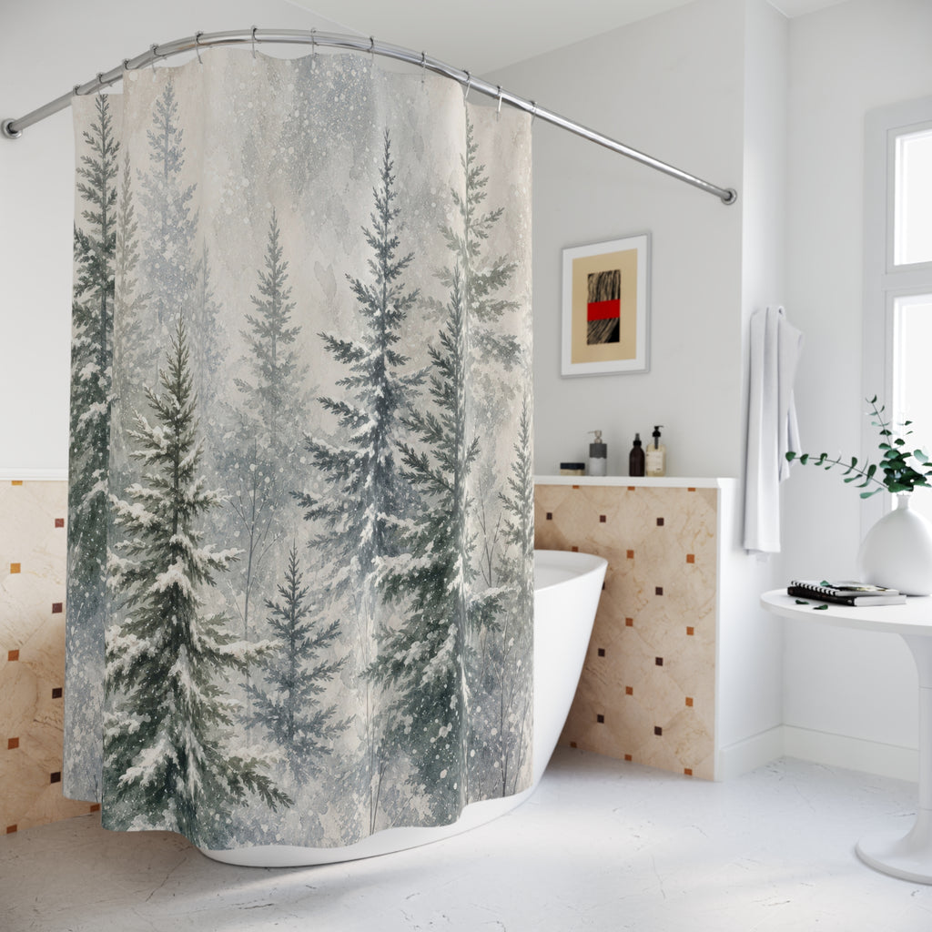 Snowy Forest Shower Curtain