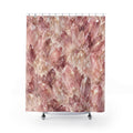 Pink and mauve quartz crystals with pale glints shower curtain with full front view