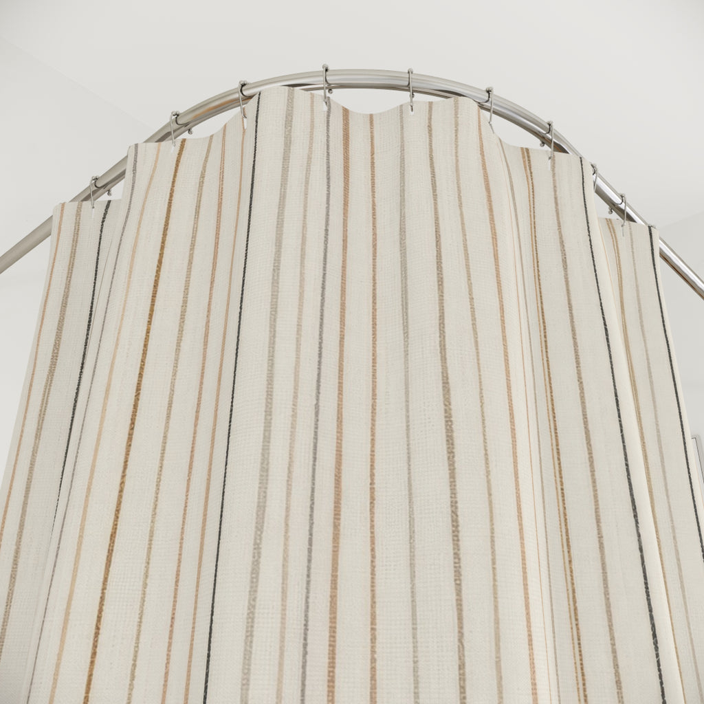Black Rust Teal Vertical Stripe Shower Curtain
