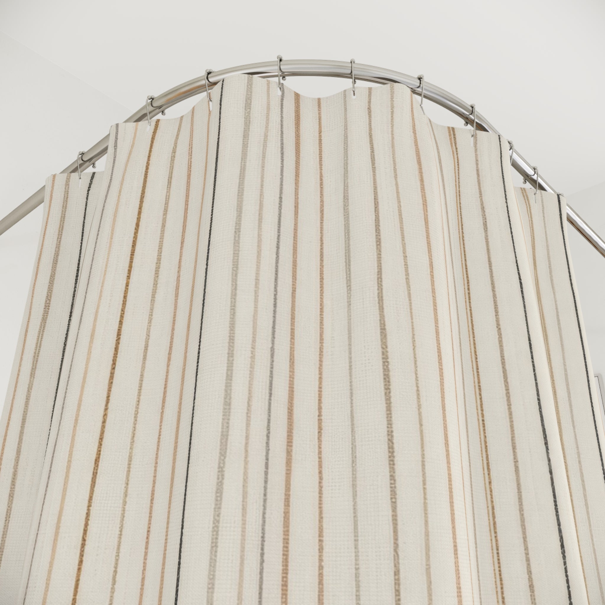 Black Rust Teal Vertical Stripe Shower Curtain