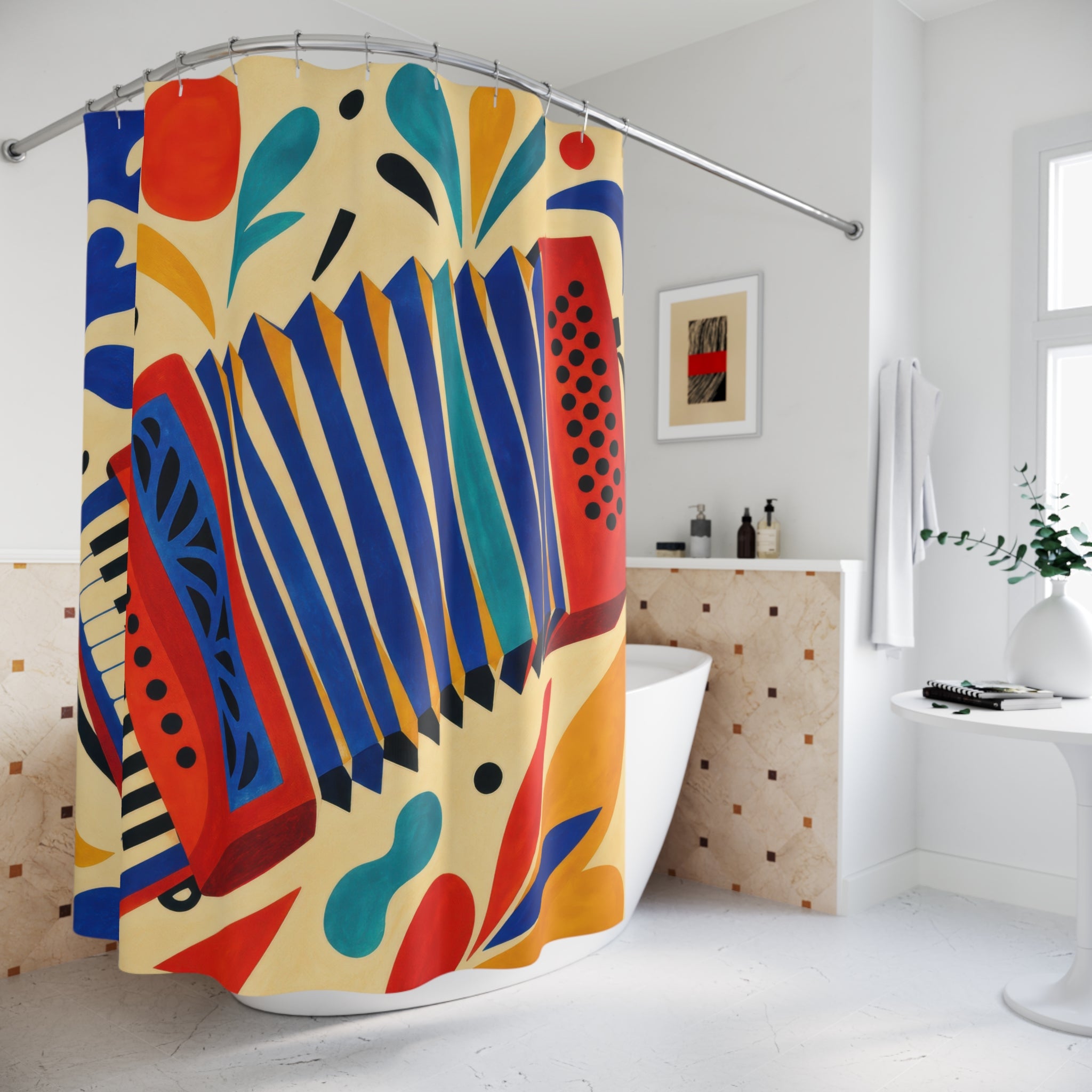 Fauvist Accordion Color Collage Shower Curtain
