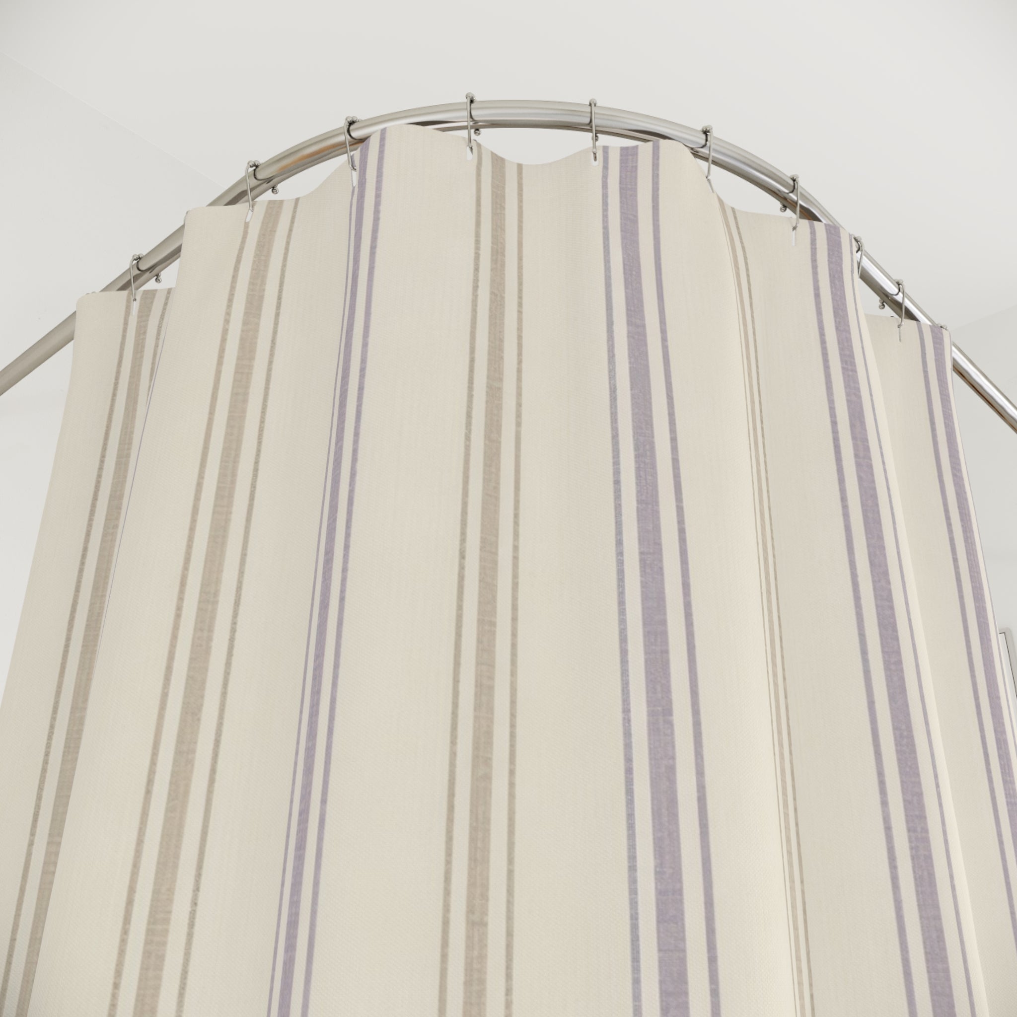 Pale Lavender Stripe Shower Curtain