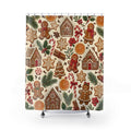 Gingerbread Cookie Christmas Shower Curtain