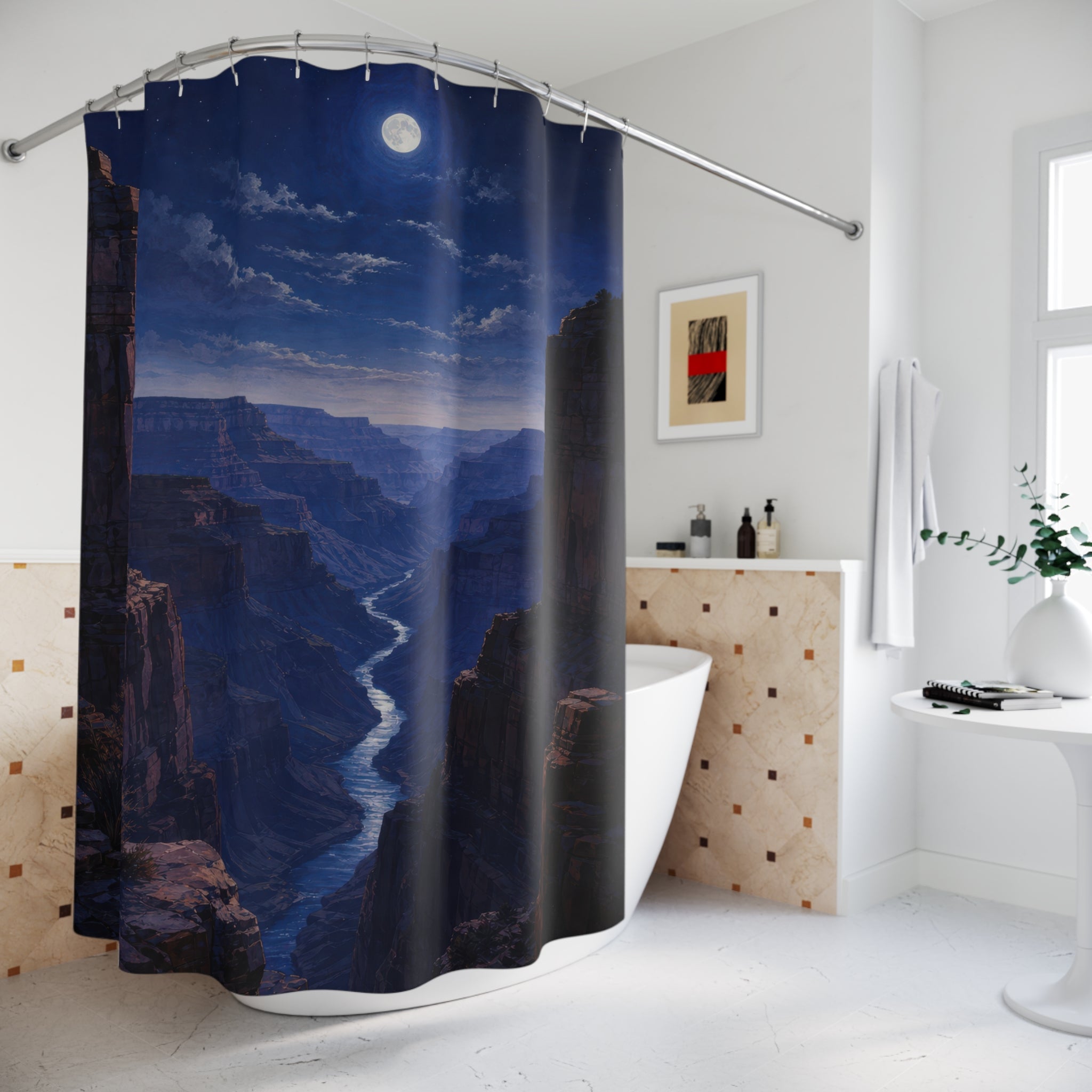 Moonlit Grand Canyon Shower Curtain